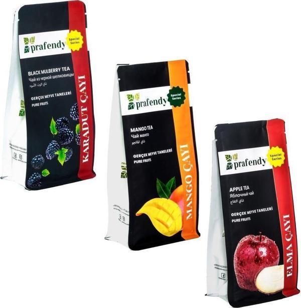 PRAFENDY KARADUT - MANGO - ELMA ÇAYI, GERÇEK MEYVE TANELİ 3 x 250 Gr - Image 1