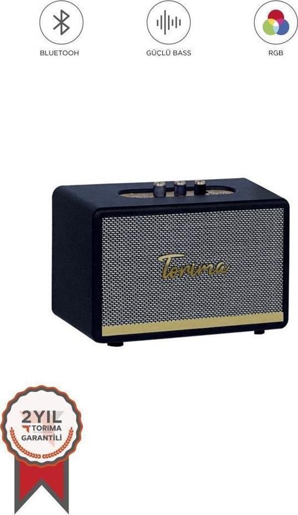 Torima D35 Siyah Nostalji Kablosuz Bluetooth Hoparlör - Image 1