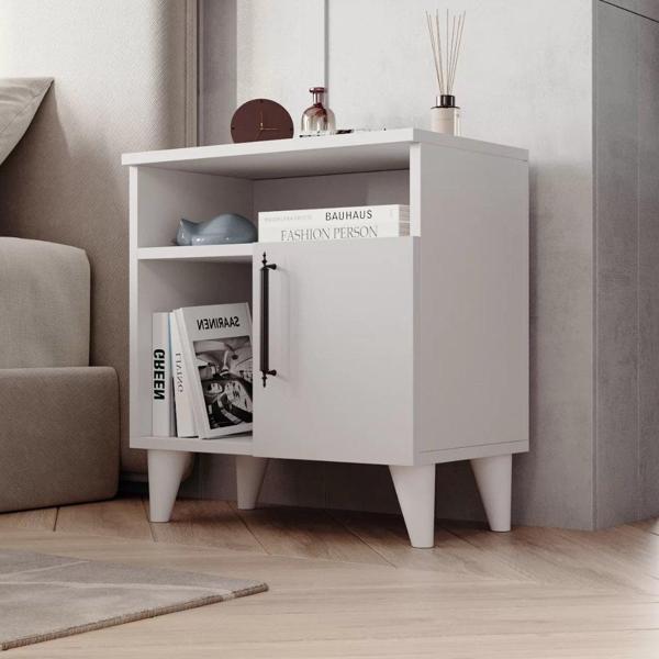 Reyo Home Enda Kommen 3 Bölmeli Kapaklı Komodin Beyaz - Image 1
