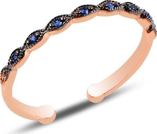 Gümüş ayarlamalı rose safir taşlı ince yüzük  - Image 1