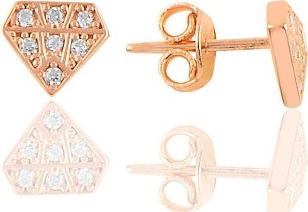 Gümüş  zirkon taşlı elmas küpe  - Image 1