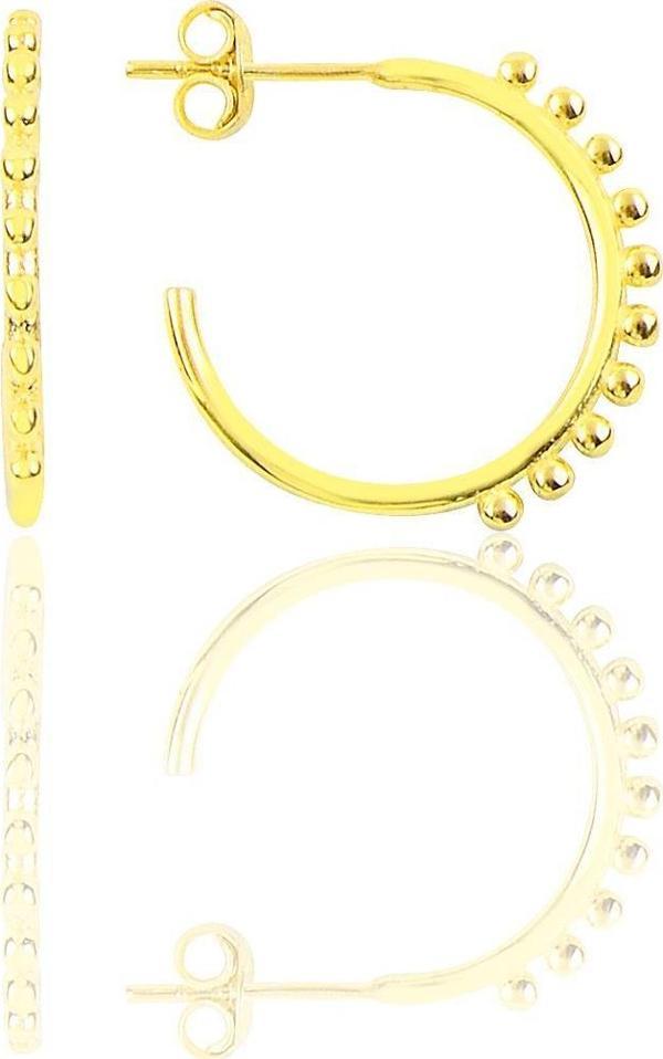 Gümüş 21 mm çapında toplu halka yarım halka küpe  - Image 1
