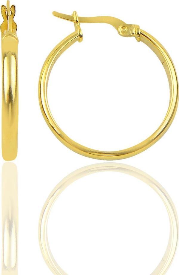 Gümüş 23 mm altın rengi halka küpe  - Image 1
