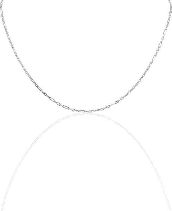 Gümüş 45 cm rodyumlu aralıklı figaro zincir SGTL10100RODAJ  - Image 1