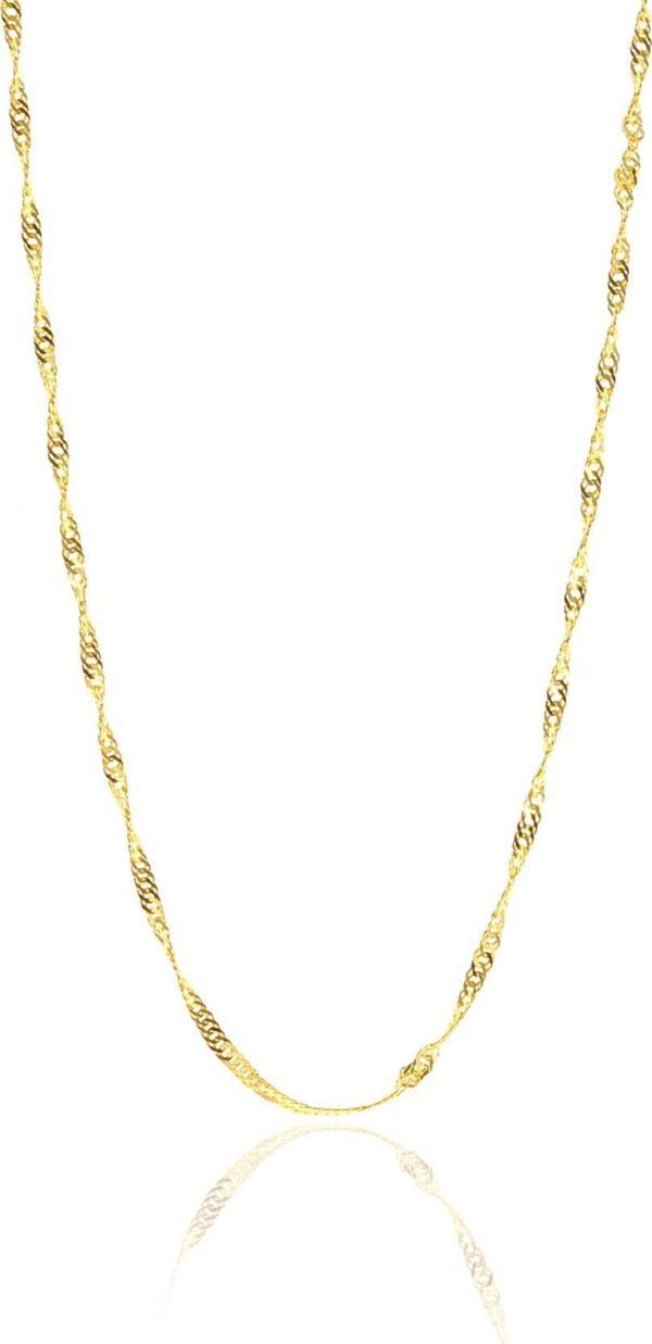 Gümüş altın renkli singapur modeli 45 cm zincir  - Image 1