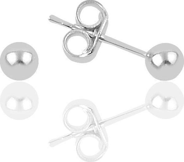 Gümüş  4 mm rodyumlu top küpe  - Image 1