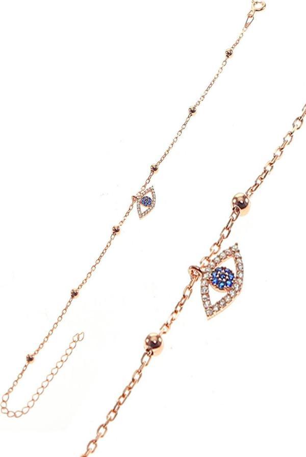 Gümüş göz ve toplu zincir bileklik  - Image 1