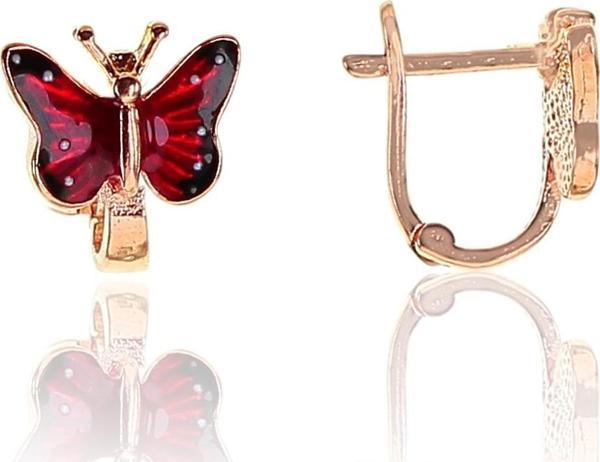 Gümüş mineli kelebek modeli küpe  - Image 1