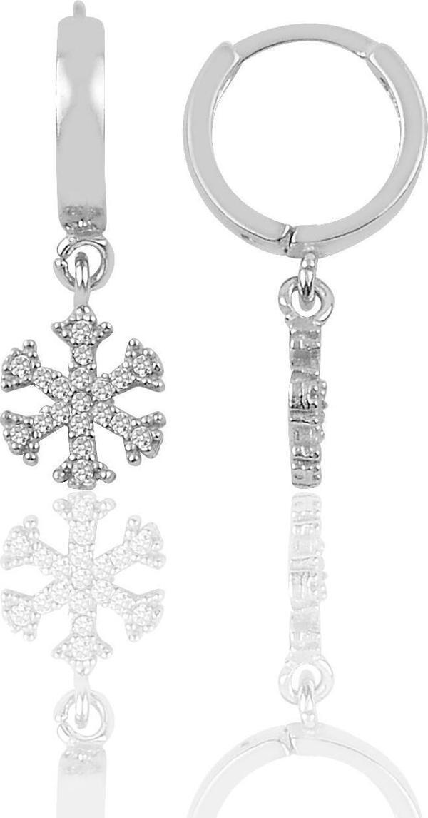 Gümüş kartanesi halka modeli küpe  - Image 1