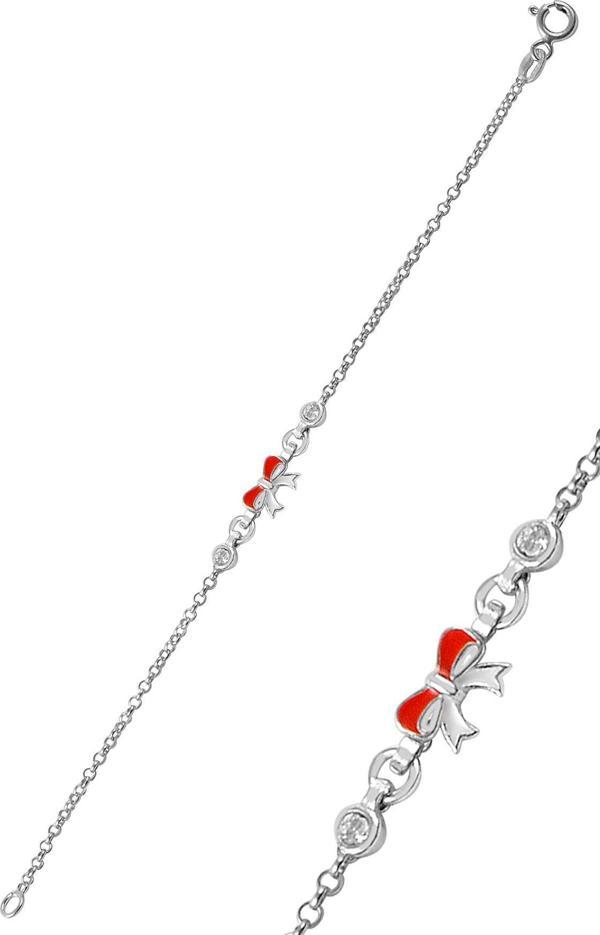 Gümüş mineli zirkon taşlı fiyonk modeli bileklik  - Image 1