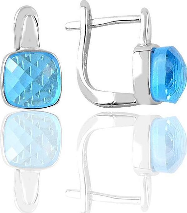 Gümüş kedi gözü taşlı küpe  - Image 1