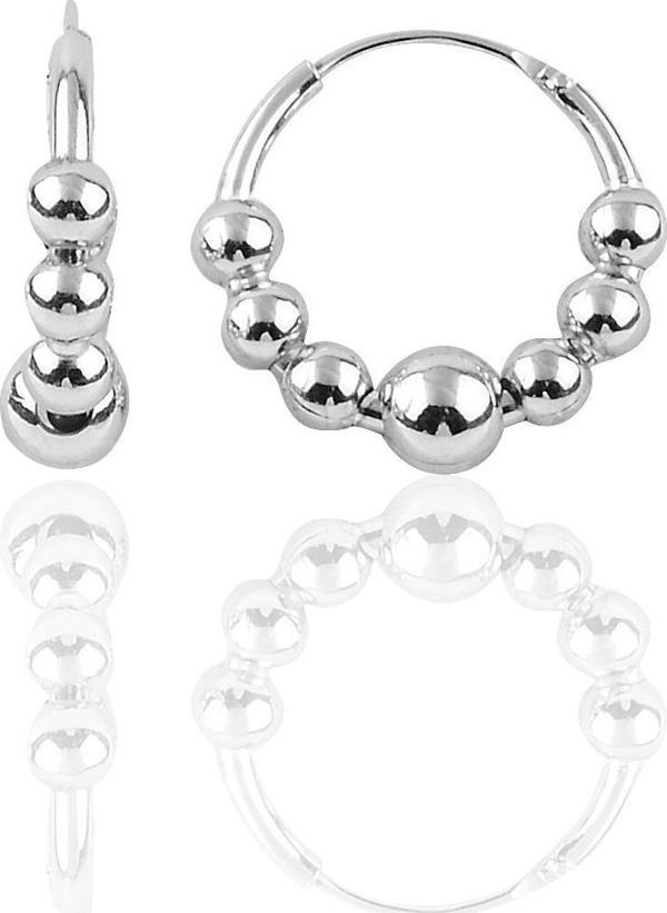 Gümüş rodyumlu 17 mm top top halka küpe  - Image 1