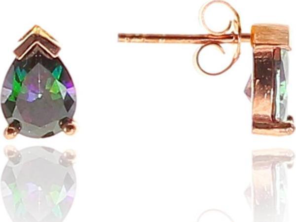 Gümüş mistik taşlı mini damla küpe  - Image 1