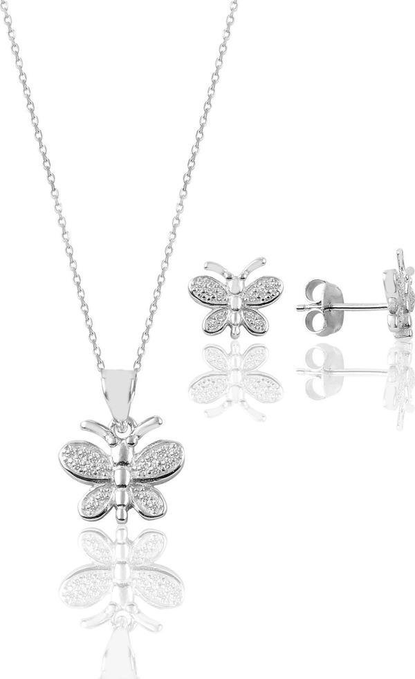 Gümüş kelebek modeli ikili set  - Image 1