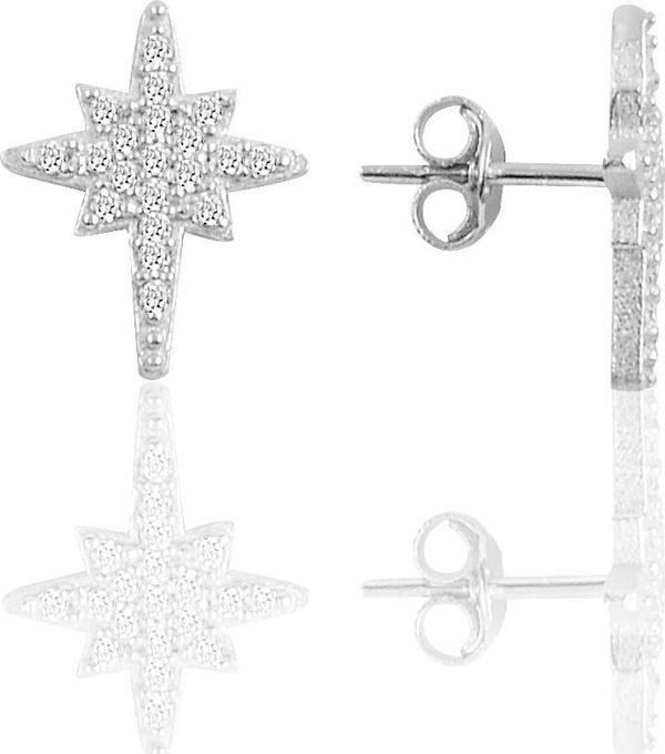 Gümüş rodyumlu kutupyıldız modeli küpe  - Image 1