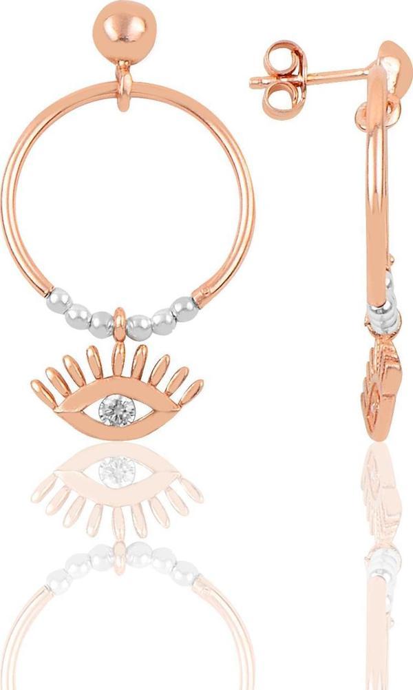 Gümüş göz modeli eksenler küpesi  - Image 1