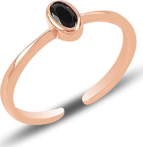 Gümüş rose onix taşlı yüzük  - Image 1
