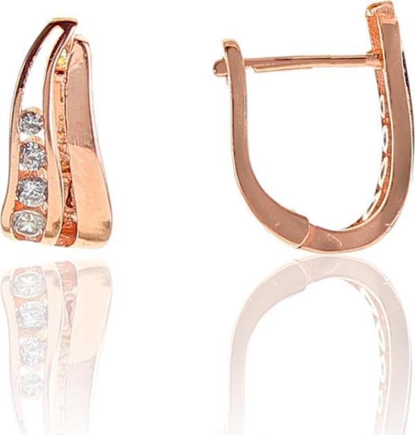 Gümüş rose zirkon taşlı j küpe  - Image 1