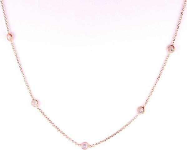 Gümüş rose zirkon taşlı kolye  - Image 1