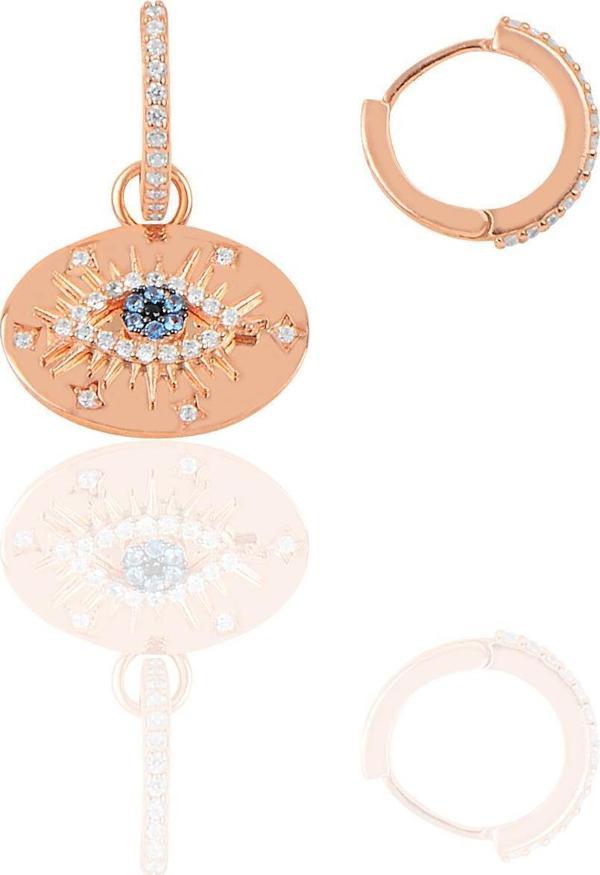 Gümüş rose zirkon taşlı lareyn tarz küpe  - Image 1