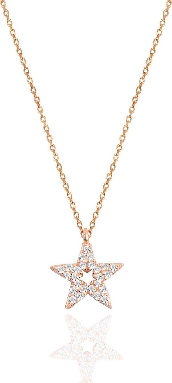 Gümüş rose zirkon taşlı lotus modeli kolye  - Image 1