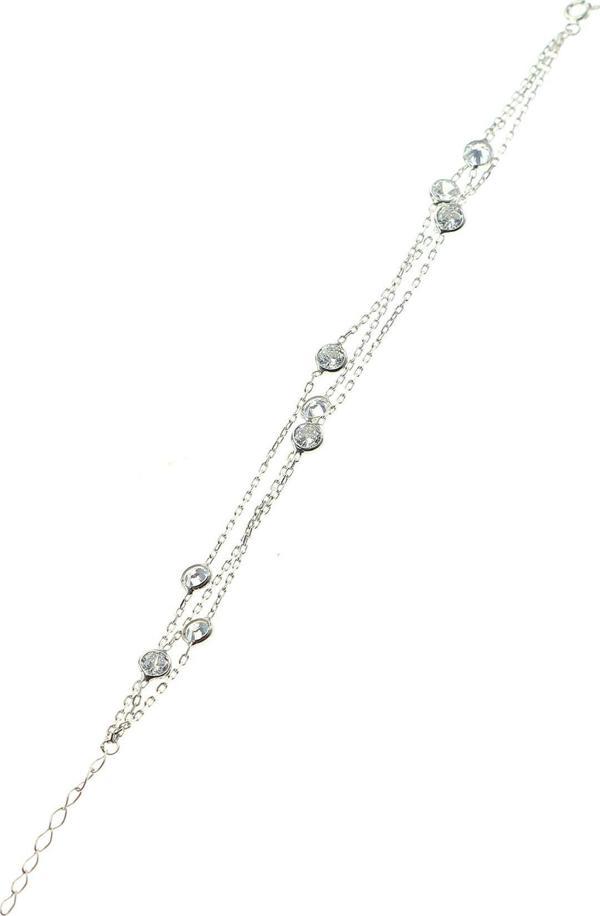 Gümüş sıra taşlı bileklik  - Image 1