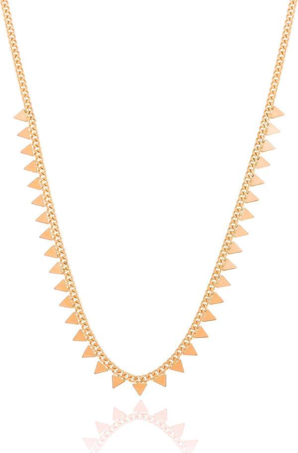 Gümüş rose gurmet zincirli piramit kolye  - Image 1