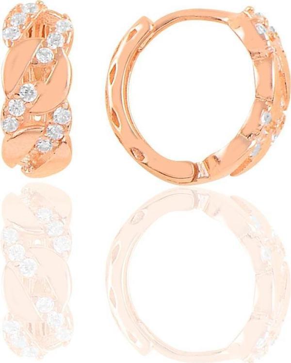 Gümüş rose zincir modeli halka küpe  - Image 1