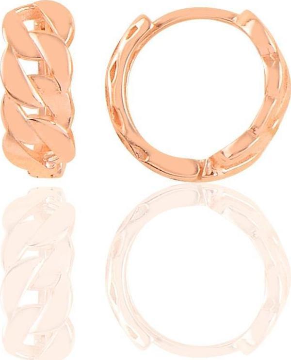 Gümüş rose zincir modeli halka küpe  - Image 1