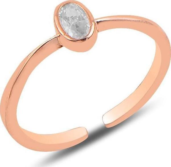 Gümüş rose zirkon ayarlamalı yüzük  - Image 1