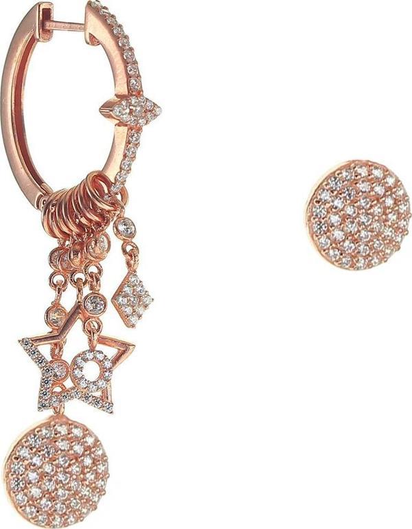 Gümüş yuvarlak modeli şans küpe  - Image 1