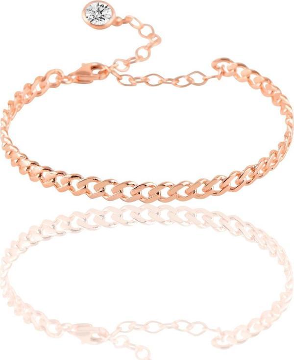 Gümüş zincir modeli rose bilezik  - Image 1