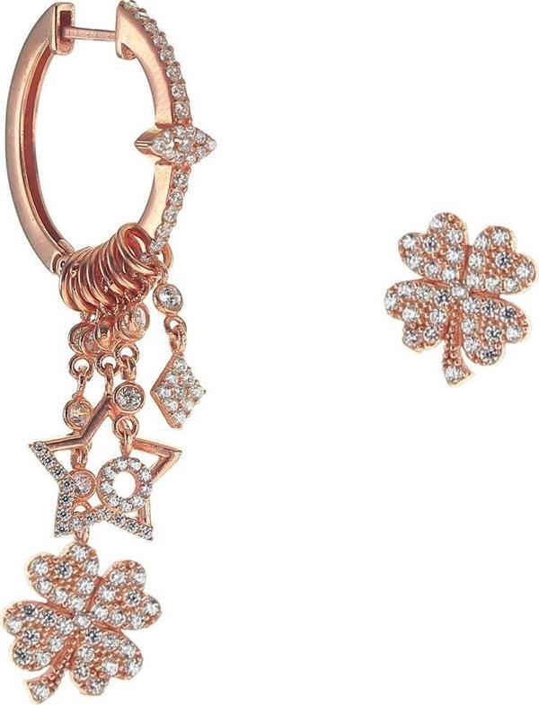 Gümüş yonca modeli şans küpe  - Image 1