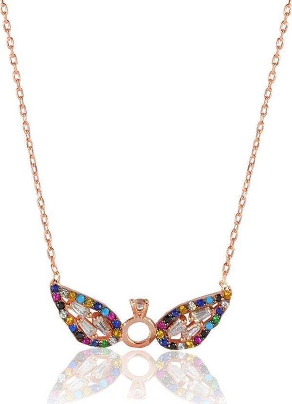 kanatlı tek taş  kolye  - Image 1