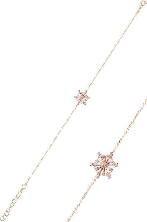 Gümüş zirkon taşlı kartanesi bileklik SGTL10093ROSE  - Image 1