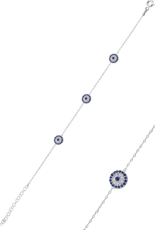 Nazarlık Model Zirkon Taşlı Gümüş Bileklik  - Image 1