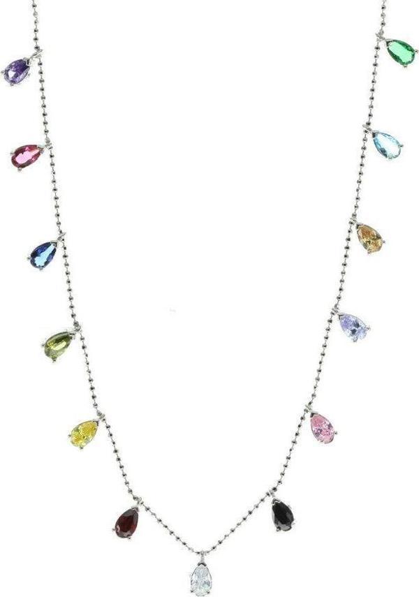 Renkli taşlı damlalı kolye  - Image 1