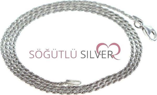 Rodyumlu Burgu Kolye Zincir  - Image 1