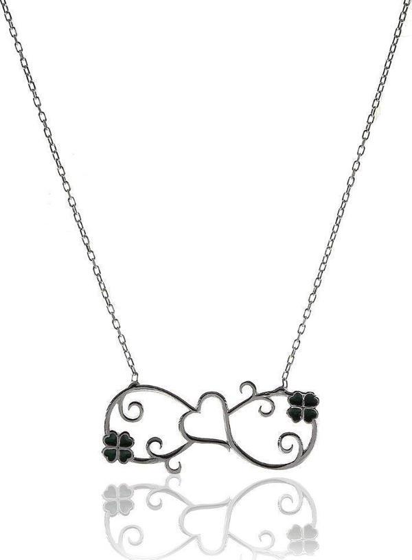 Sonsuz Aşk Rodyumlu Kolye  - Image 1