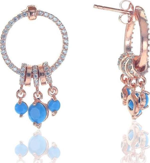 Turkuaz taşlı ring küpe  - Image 1