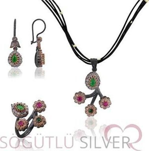 YAKUT ZÜMRÜT ÜÇLÜ SET  - Image 1