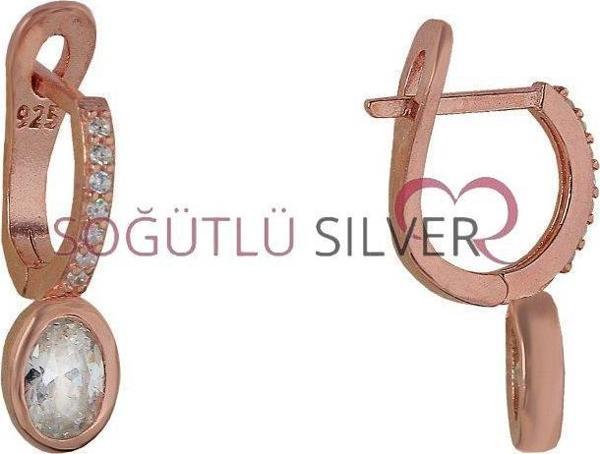 yuvarlak taşlı hagi küpe  - Image 1