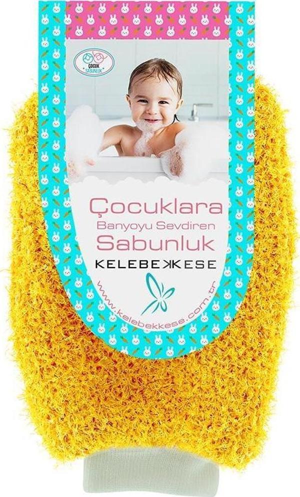 Kelebek Kese Çocuklara Banyoyu Sevdiren Sabunluk Sarı - Image 1