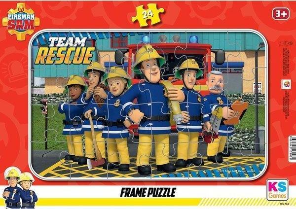 Ks Games Fireman Sam Frame Puzzle 24 FRS 704 - Image 1