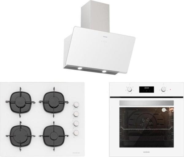 Silverline Beyaz Cam Ankastre Set (3457 Soho 60+Cs5335W01+Bo6502W02) - Image 1