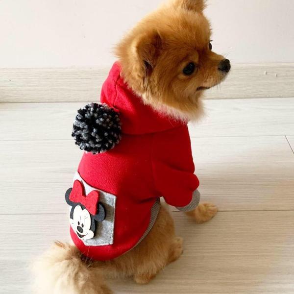 Atheletique Sevimli Fare Kırmızı Köpek Süeteri Köpek Kıyafet Elbise - Image 1