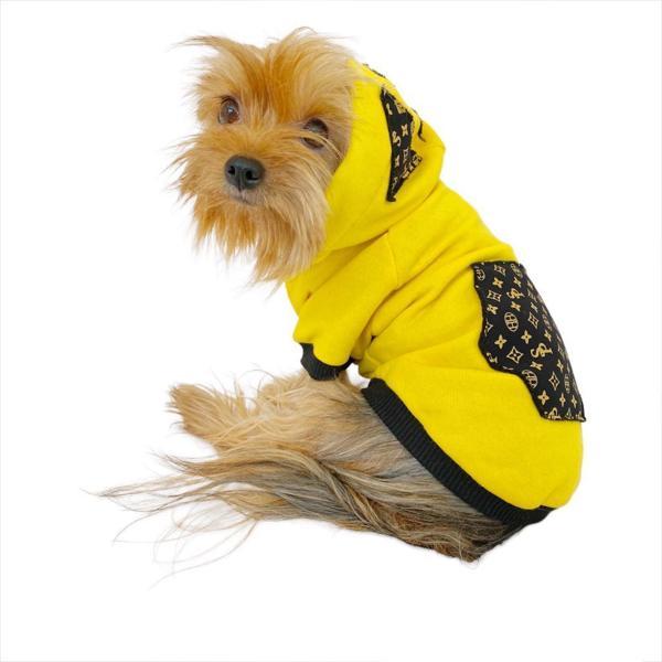 Yellow Lux Kapşonlu Sweatshirt Köpek Kıyafeti Köpek Elbisesi  - Image 1