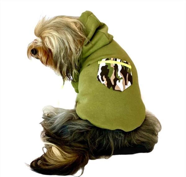 Athletique Green Camouflage Kapşonlu Sweat Köpek Kazağı - Image 1