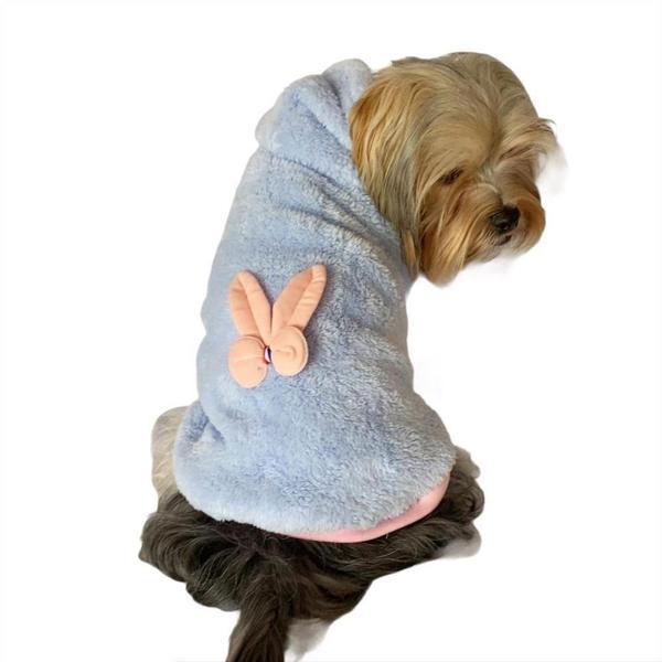 Softie Blue Bunny Kapşonlu Sweat by Kemique Köpek Kazağı  - Image 1
