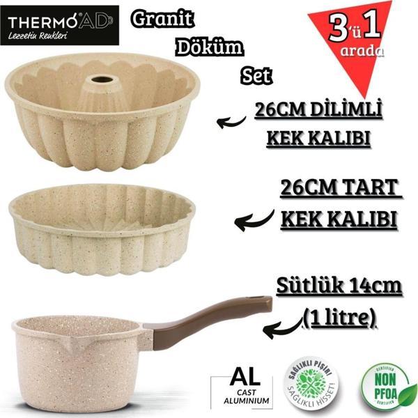 Thermoad 3'Lü Vizon Set (Sosluk&Sütlük-Tart Kalıbı-Kek Kalıbı) - Image 1
